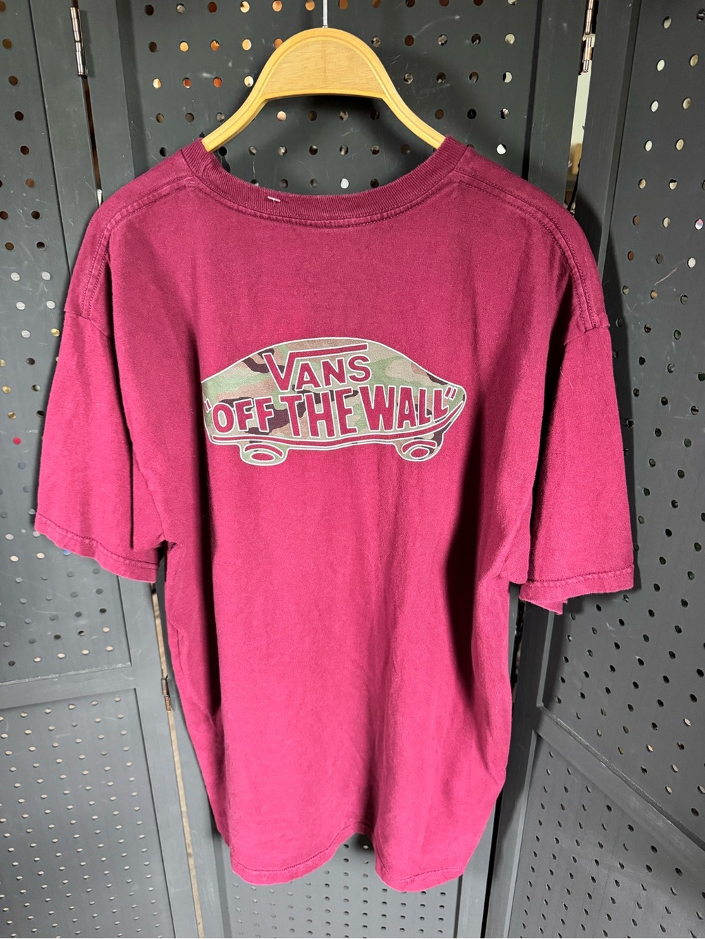 Vans Burgundy 'Off The Wall' Skate Logo Wall Tee